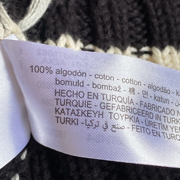 NWOT. Zara Black/White Striped Cropped Turtleneck Sweater. Size XS. - Picture 10 of 11